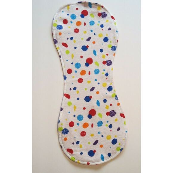 Baby Flannel Burp Cloth Contoured Cotton Double Layer Handmade Red with Dots - Picture 1 of 6